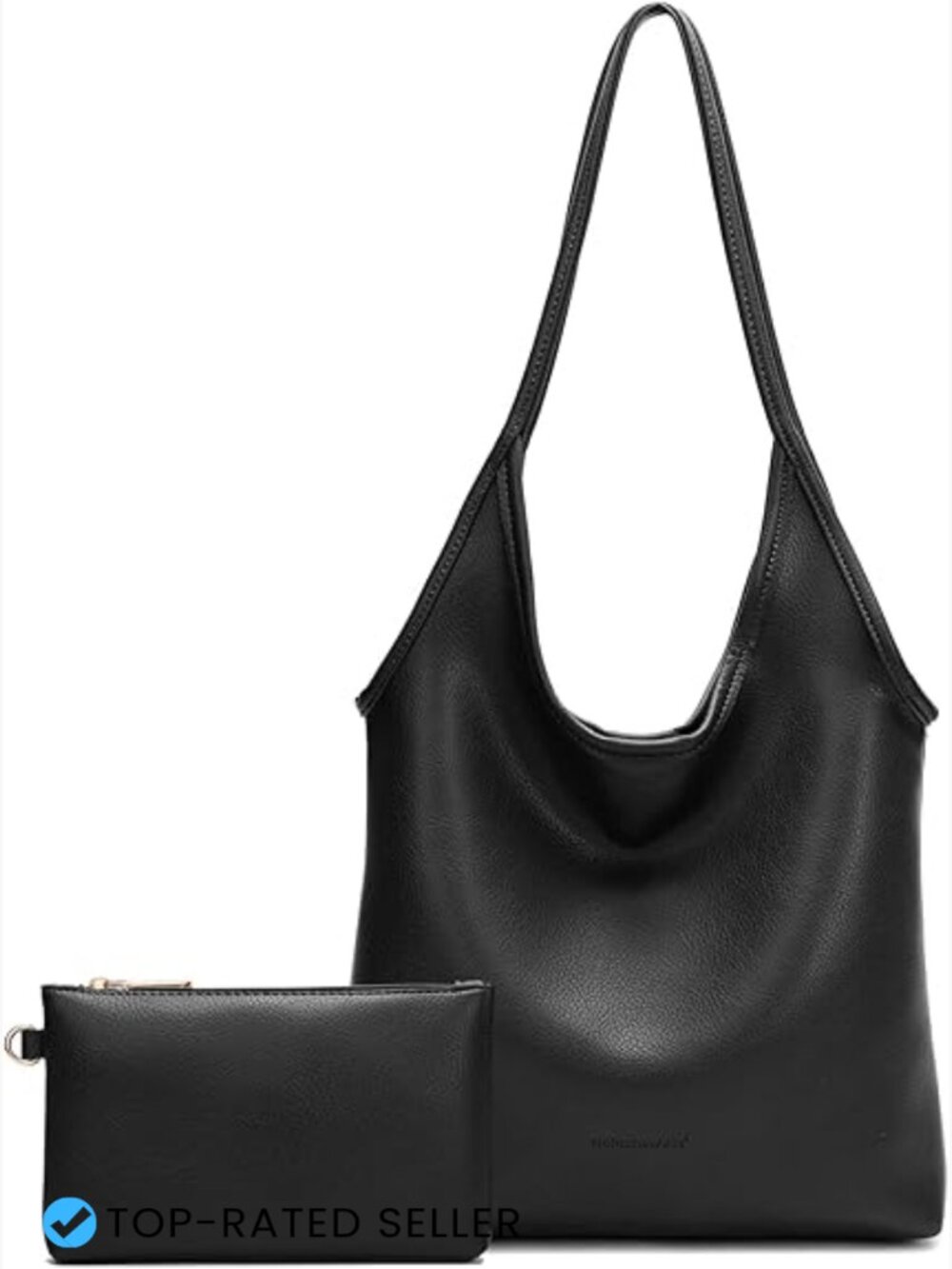 Slouchy Hobo Bag Soft Vegan Leather Spacious Interior Shoulder Purse Ladies